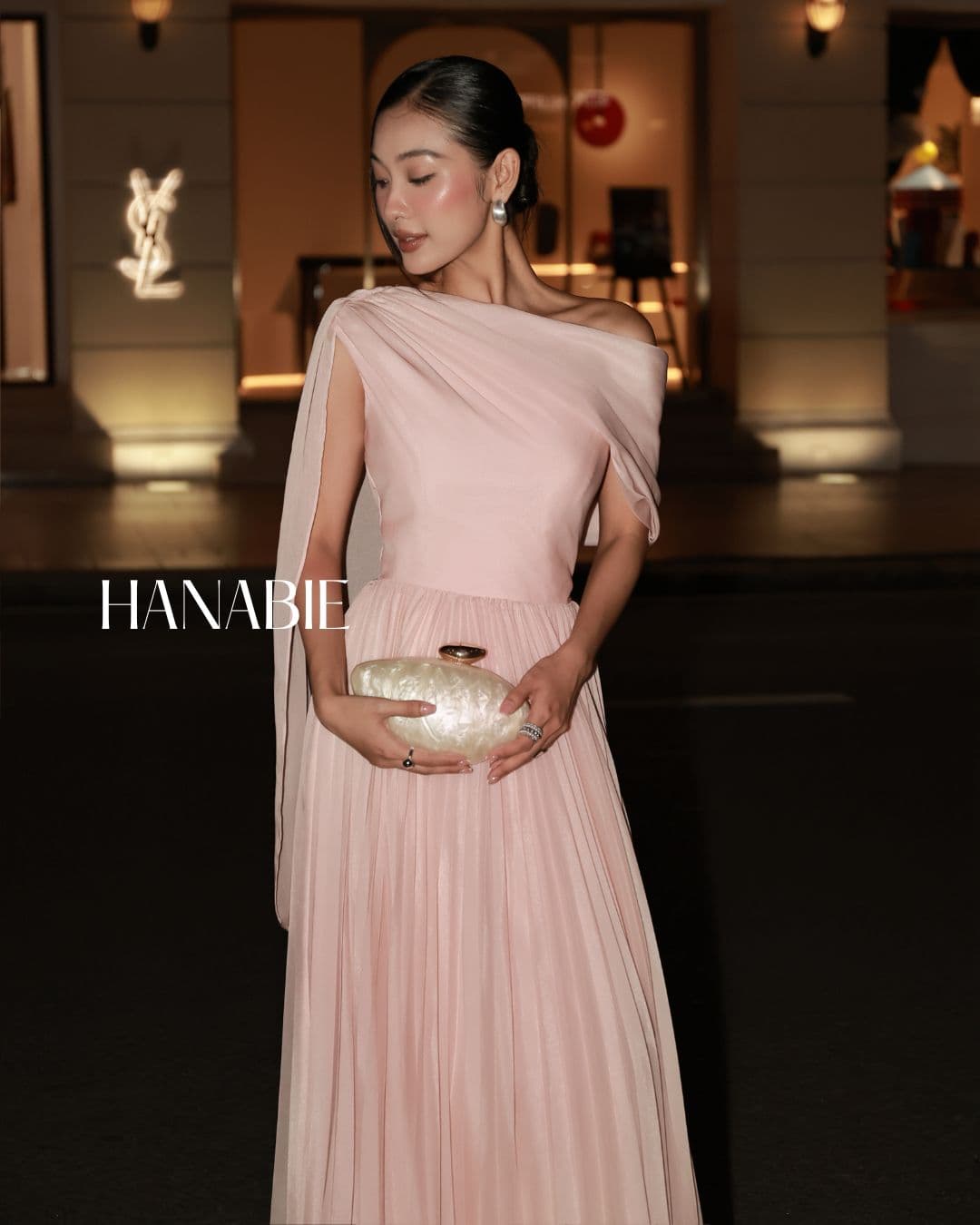 Ventom Dress - Premium Pink Maxi Dress - Đầm Voan Dập Ly Cao Cấp