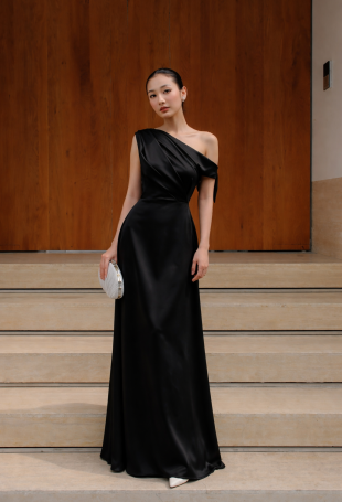 Ivian Black Silk Dress black silk dress